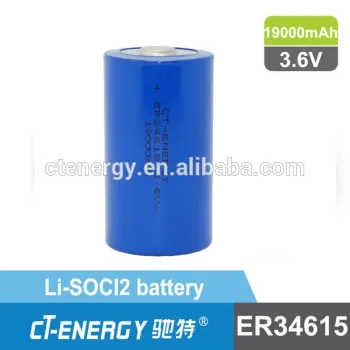 ER34615 D size 19000mAh Lithium battery 3.6V in Thionyl Chloride Battery of Energy type
