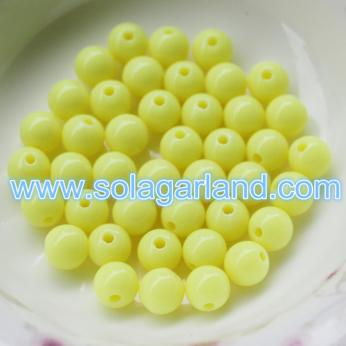 6-30MM perles solides opaques acrylique lâche perles breloques