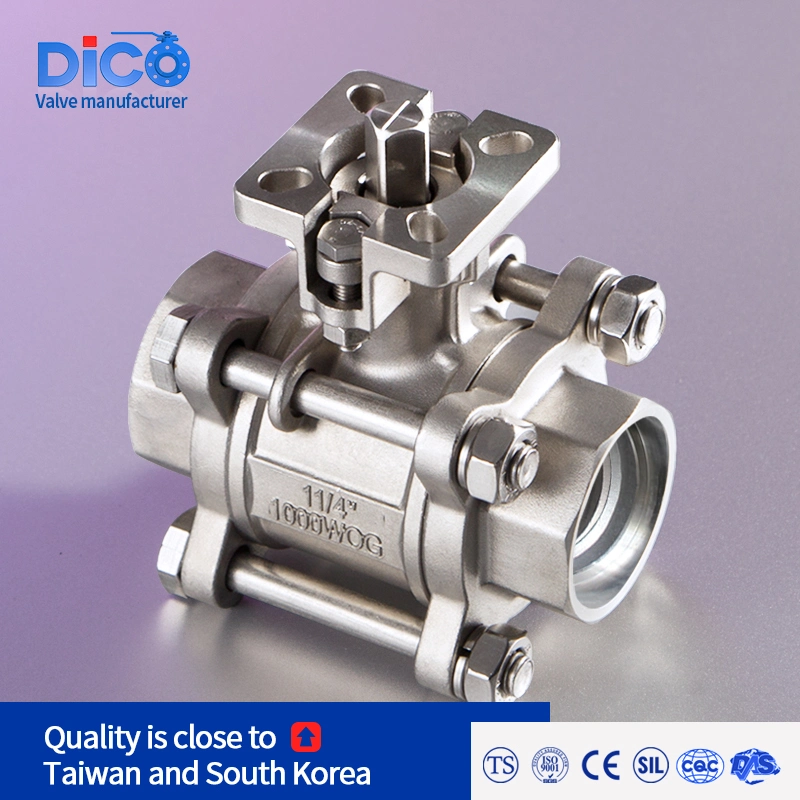 Wenzhou Valve Fabricant chaussette soudure CF8 / CF8M / CF3M avec vanne à billes ISO5211 Pad 3pc