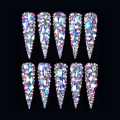 Francês Fake Nail Press em unhas com strass