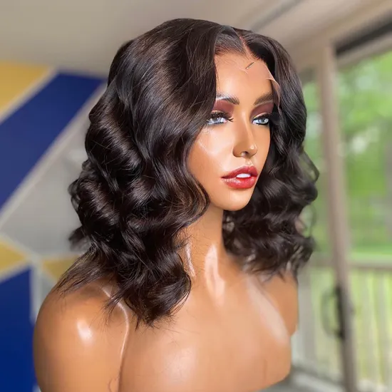 Body Wave Short BOB Human Hair Wigs for Black Women With Baby Hair 13*4 Brazilian Remy Hair lace front wig