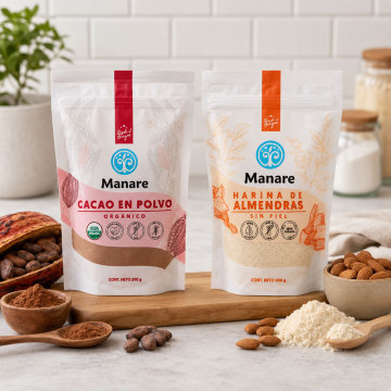 Großhandel mit kundenspezifischen Doypack-Reißverschlussbeuteln für vegane Lebensmittelzutaten