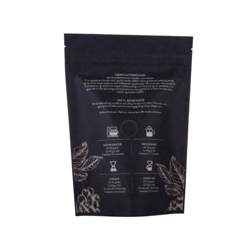 Heatseal genanvendelig Kraft Paper Food Grade Black Bag