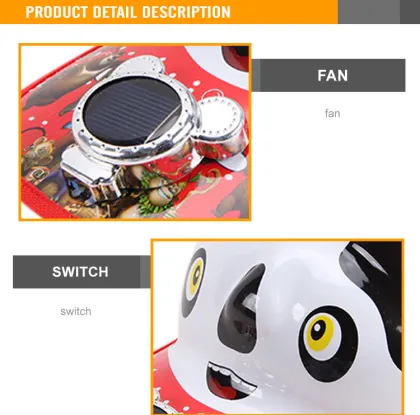Hot Sale solar cooling fan cap panda solar cap fan