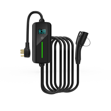 Adjustable Current EV Charger 3.5KW/7KW with Screen, Portable Wallbox for EU and USA, 5m Cable, TPU Material