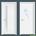 Entry Mordern White Wooden Doors With Glass