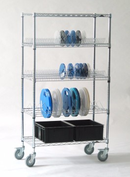 Factory directly sell ESD SMT Component Reel Storage cart /SMT Stainless steel cart
