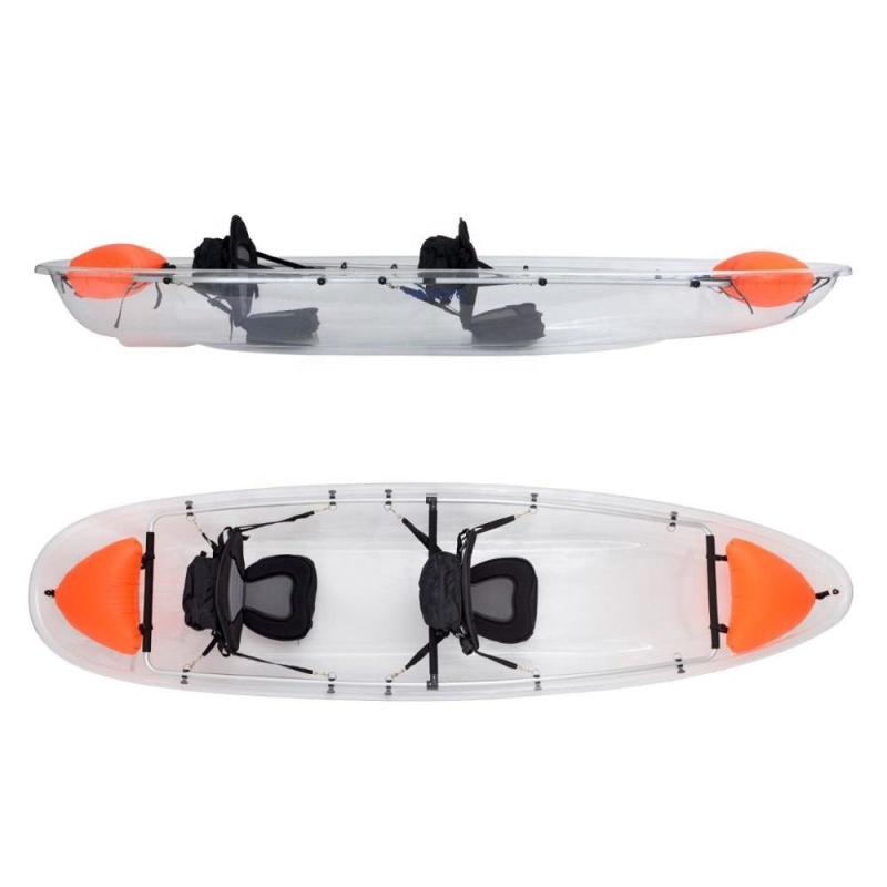Clear Kayak: Transparent Plastic Canoe for 2 People with Customized Size