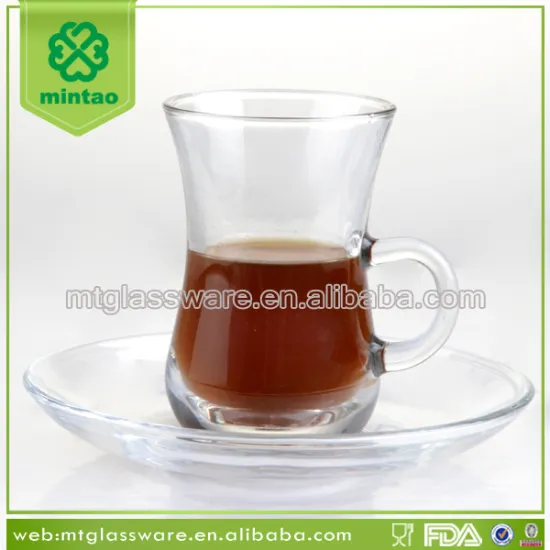 2016 Popular small clear italian coffee cups and saucers set