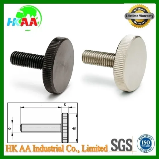 Custom brass knurled grip knobs with threaded pin