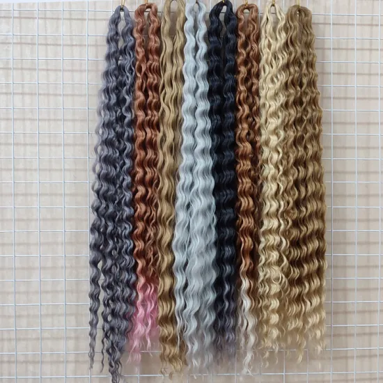 Synthetic Long Curly Braiding Hair  24inch 30inch 36inch Blonde Pink Brown Water Wave Crochet Wavy Braiding Hair