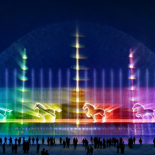 پروجیکشن فنکشن کے ساتھ میوزک ڈانس فاؤنٹین