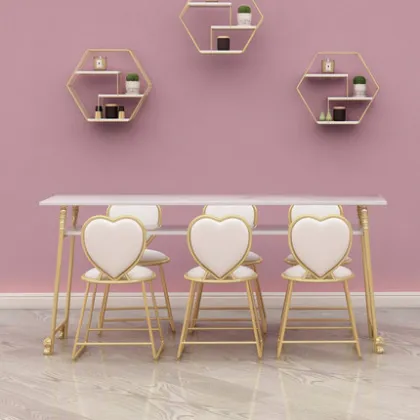 XJ09 luxe golden nail manicure table