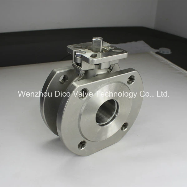 DICO Investment Casting Aço inoxidável DIN PN16 com ISO5211 PAD 1PC Válvula de esfera de flange de wafer