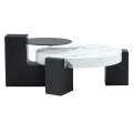Modern Round Coffee Table with Glass Top