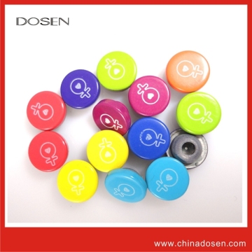 shiny various colorful silk-screen logo garment metal jeans rivet, chian factory plastic snap rivets metal rivet and studs