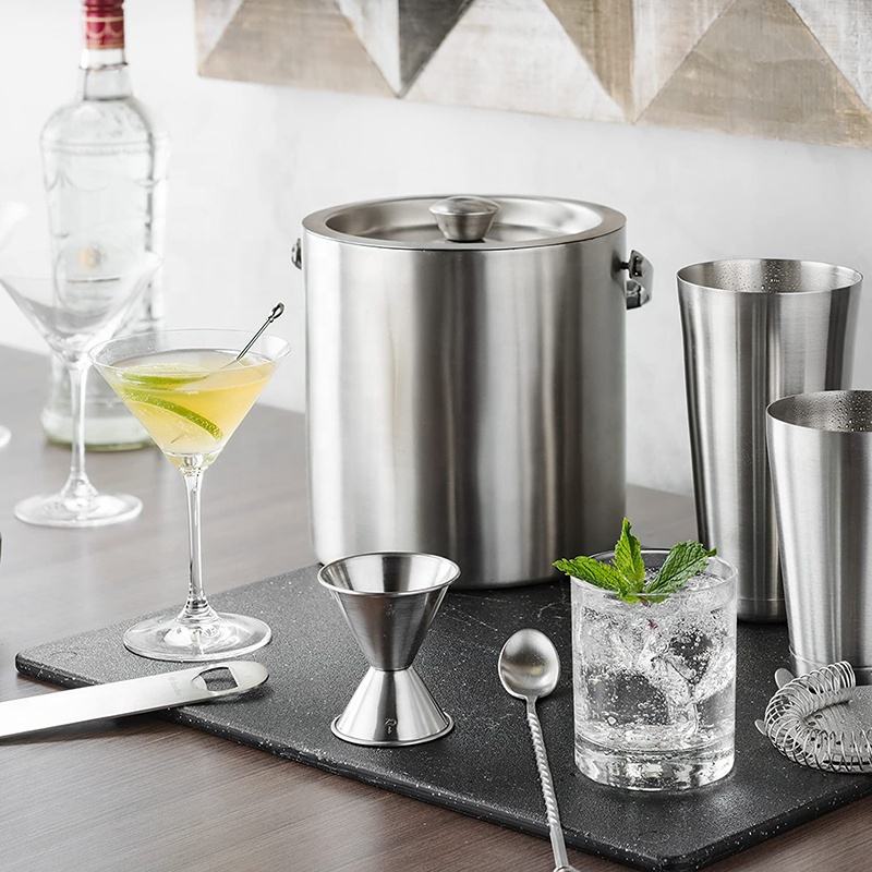 silver steel ice bucket