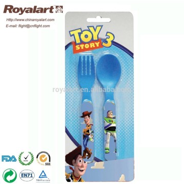 2015 New design food grade natural kids plastic cutlery set, children flatware set