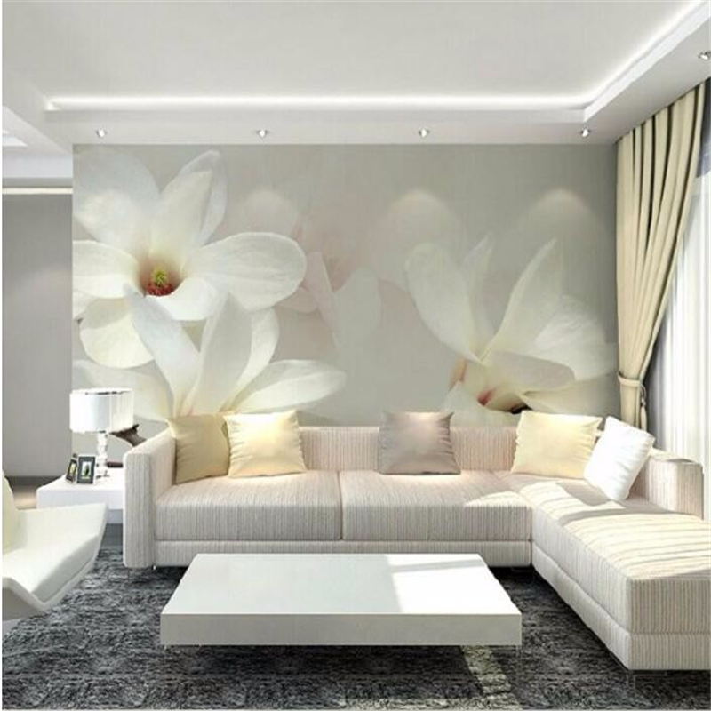 Beibehang Custom Wallpaper Magnolia Flower Background Mural High Quality 3D Living Room Bedroom TV Background walls 3d wallpaper