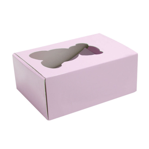 Pink Printing Folded Die Cutting Corrugated Paper Box