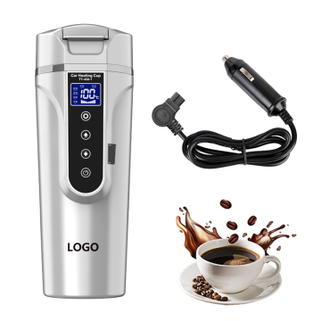 Portable 12V Electric Kettle for Car: Heat Preservation LCD Display Coffee Warmer Bottle and Cup Heater