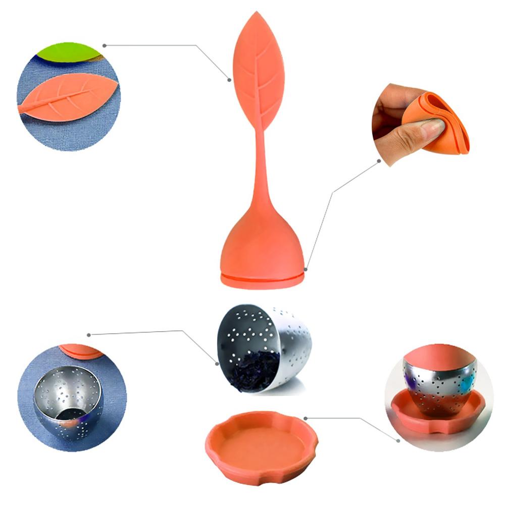 3PCS Silicone Handle Custom Stainless Steel Tea Infuser