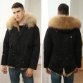 Mens Parka Jacket with Real Fur Hood Custom