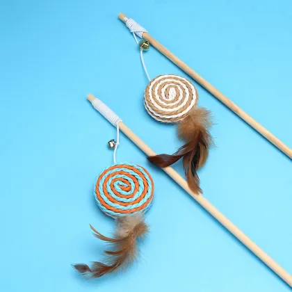 Eco-Friendly Colorful Feather Cat Teaser Toy