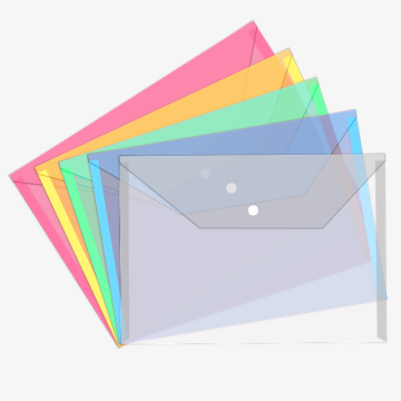 Custom Logo A4 A5 Plastic Wallets & PVC File Folders with Snap Button