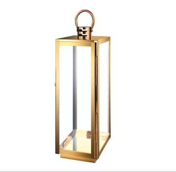 Golden Stainless Steel Candle Lantern