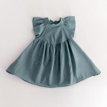 Girls' Cotton Linen Solid Color Skirt