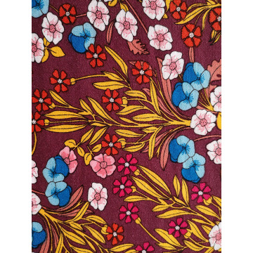 Flower Design Rayon Twill 3024S Printing Woven Fabric