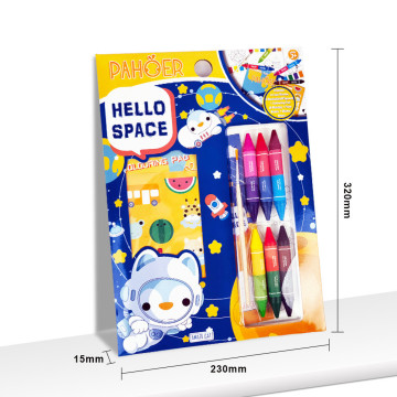 Magic Drawing Book with Crayons - DIY Drawing Coloring Book Gift Set for Students