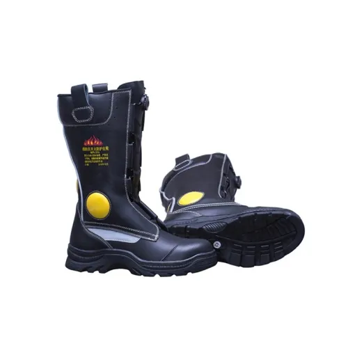 Προστατευτικός εξοπλισμός Black Leather Fireman Boots