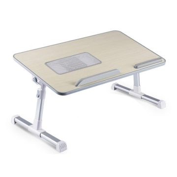 2024 Portable Adjustable Sofa Bed Tray: Folding Wooden Laptop Table with 17 Inch Cooling Surface