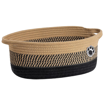 2024 New Style Woven Basket with Handle for Rope Storage