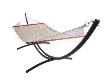 Steel hammock swing bed set with sapce-saving stand