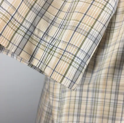 men's grid casual shirt environmental design shirt