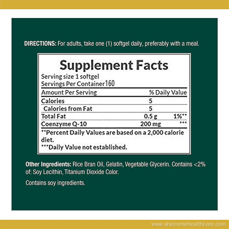 Dietary Supplement Supports Cellular health coq10 Softgels