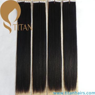 24inch 1b# 100% Human Tape Hair Extension PU Skin Weft Hair Top Quality