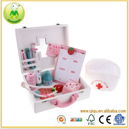 2015 Good sale toy doctor kit for preschool kids,Pretend play children doctor set toy,High quality wooden toy doctor first aid