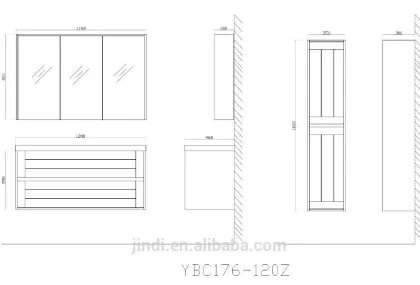 2015 new desgin modern waterproof bathroom furniture Goldea