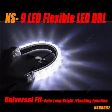 Universal Fit Xenon White 9-LED Flexible LED Daytime Running Lights Ki