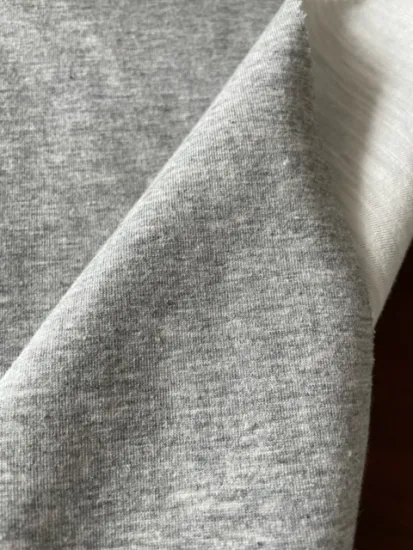 COTTON TOP DYED GREY INTERLOCK SLUB AT BACK SIDE FABRIC