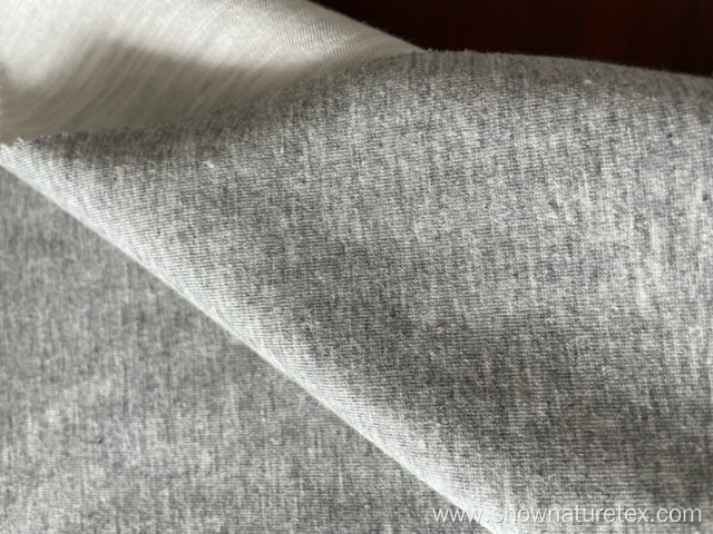 COTTON TOP DYED GREY INTERLOCK SLUB AT BACK SIDE FABRIC