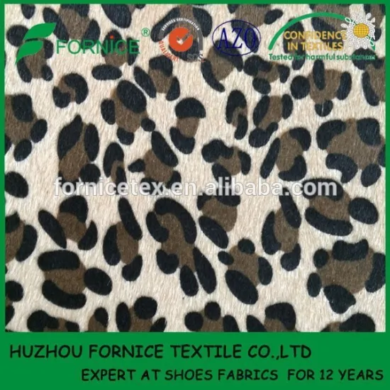 China manufacturer leopard print pu upper shoes material