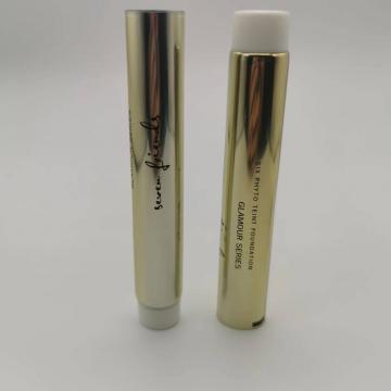 plastic packaging lotion tube with gold silver