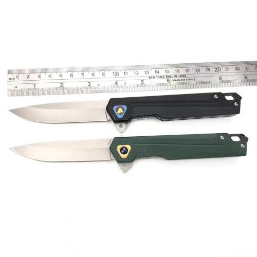 Stainless Steel Folding Blade Knife with G10 Handle Tactical Poacher Camping Knife Customized OEM Support