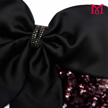 Colección de vestidos largos con lazo de lentejuelas marrones