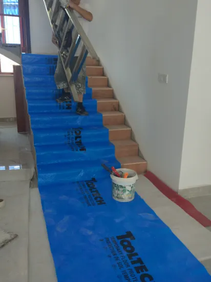 Breathable blue Floorotex floor protection felt